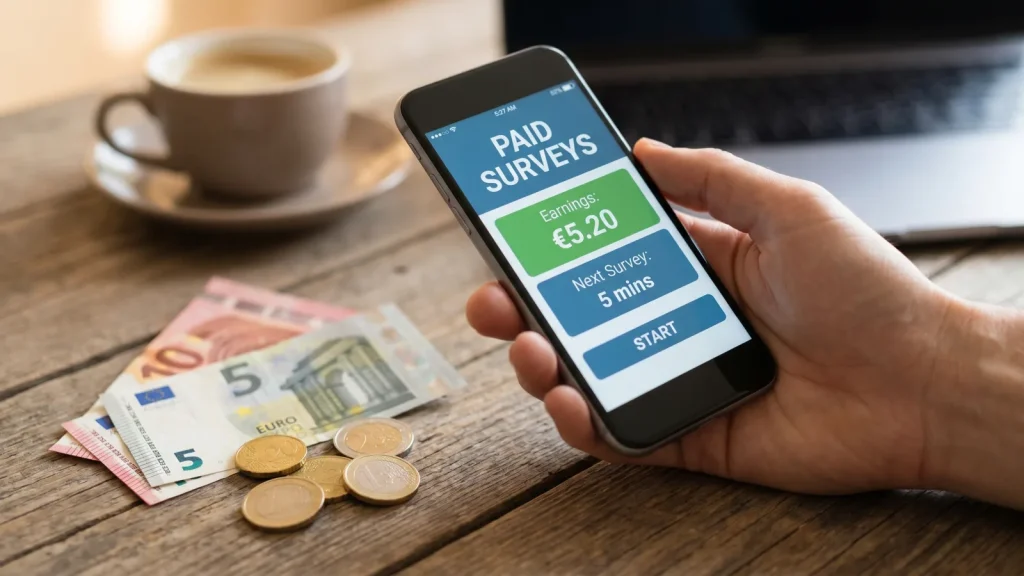 Application de sondages rémunérés sur smartphone avec gains en euros